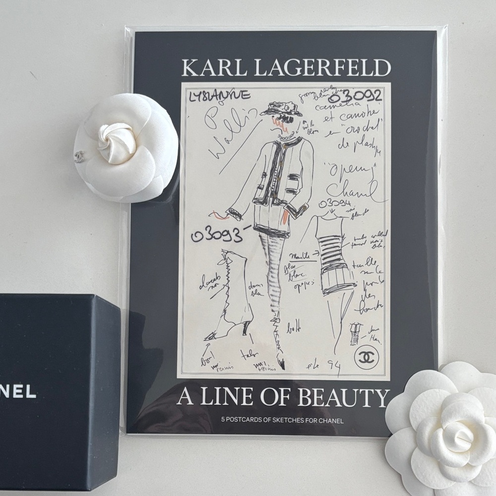 Set of Karl Lagerfeld for Chanel Fashion Sketch Postcards - NEW